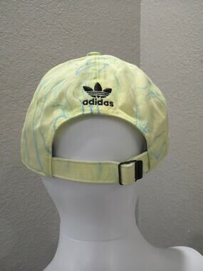 Adidas Originals Womens Logo Relaxed Adjustable Cap One Size Blue Acid Yellow